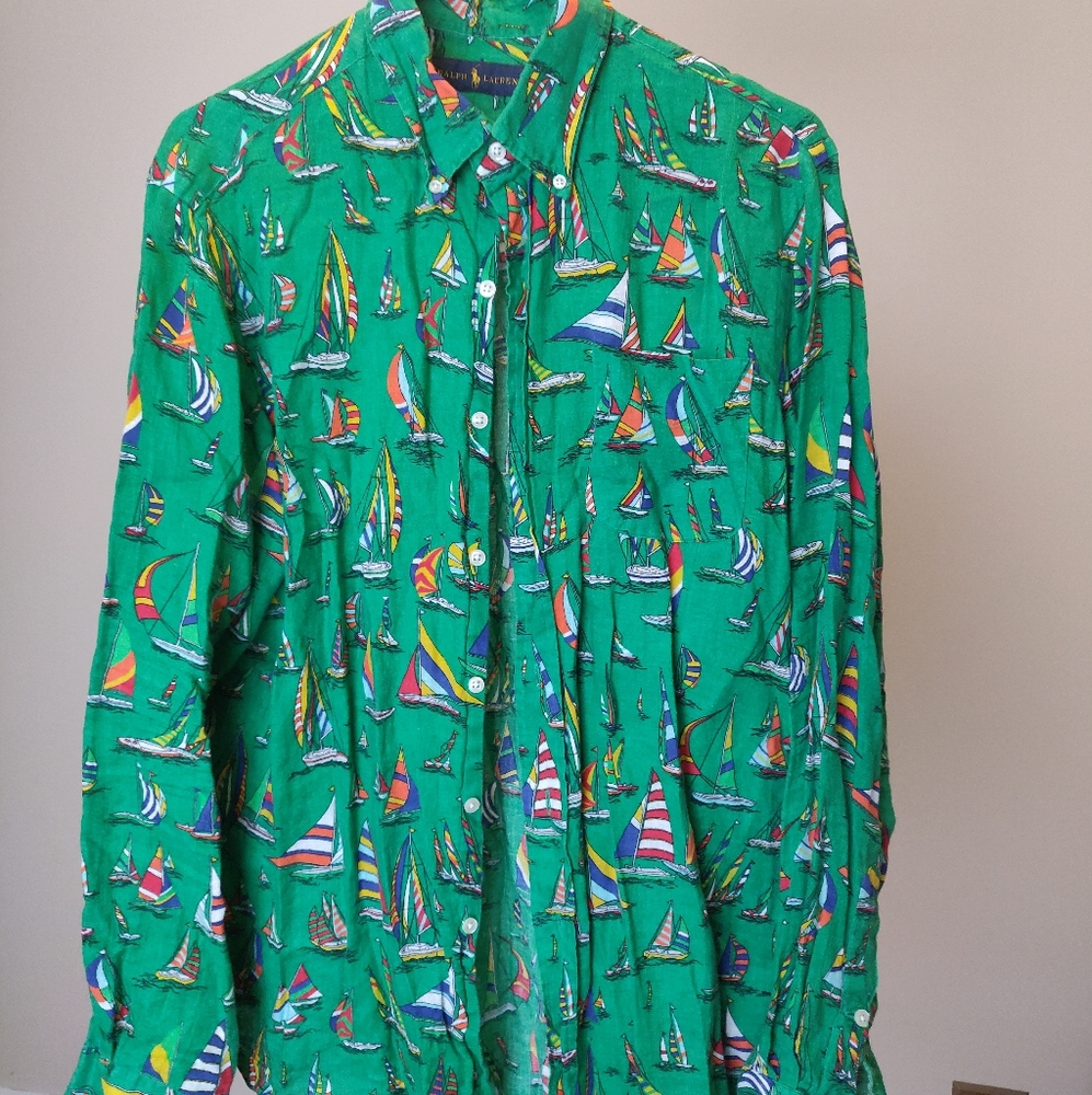 Ralph Lauren boat print linen large